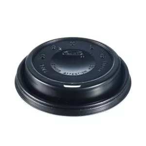 Cappuccino Dome Sipper Lids, Fits 12 Oz To 24 Oz Cups, Black, 100/pack, 10 Packs/carton-DCC16ELBLK