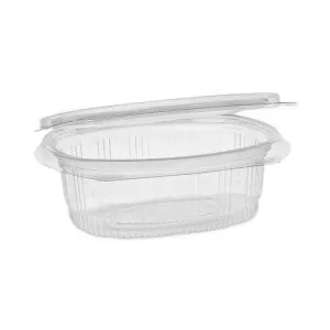 EarthChoice Recycled PET Hinged Container, 12 oz, 4.92 x 5.87 x 1.89, Clear, Plastic, 200/Carton-PCT0CA910120000