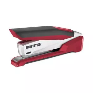 InPower Spring-Powered Desktop Stapler with Antimicrobial Protection, 28-Sheet Capacity, Red/Silver-ACI1117