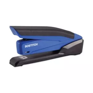 inpower spring-powered desktop stapler with antimicrobial protection, 20-sheet capacity, blue/black-ACI1122
