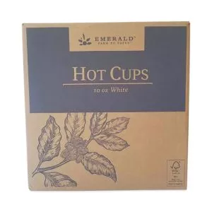 Paper Hot Cups, 10 oz, White, 50/Pack, 20 Packs/Carton-DFDPME01020