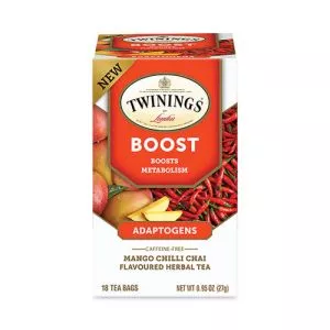 Boost Mango Chili Chai Herbal Tea Bags, 0.95 oz, 18/Box-TWGTNA54440