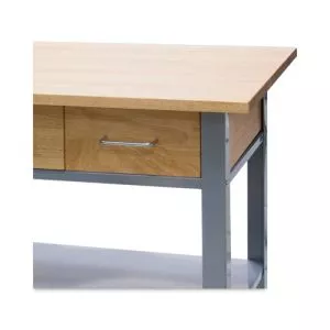 countertop serving cart, wood, 3 shelves, 3 drawers, 35.5" x 19.75" x 34.25", oak/gray-VRTVF53039