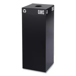 public square recycling receptacles, can recycling, 37 gal, steel, black-SAF2983BL