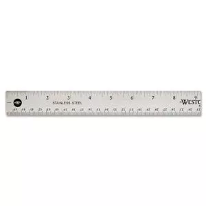 Stainless Steel Office Ruler With Non Slip Cork Base, Standard/metric, 18" Long-ACM10417