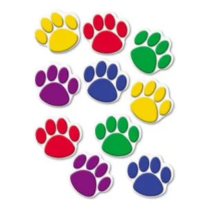 Paw Print Accents, Assorted Colors, 30 Pieces-TCR4114