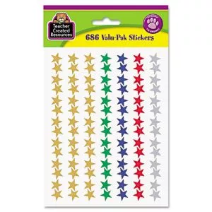 Sticker Valu-Pak, Foil Stars, 686/pack-TCR6644