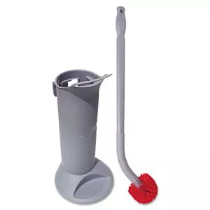 Ergo Toilet Bowl Brush Complete: Wand, Brush Holder And Two Heads, Gray-UNGBBWHR