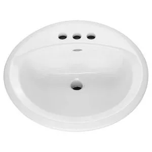 19-1/8 x 19-1/8 in. Round Drop-in Bathroom Sink in White-A0491019020