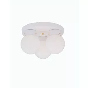 14-9/10 in. 3-Light 60W Flushmount Ceiling Fixture in White-C104406