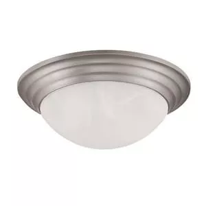 12 in. 2-Light Flush Mount Ceiling Fixture in Satin Nickel with Twist on Glass-C1500062