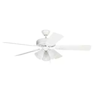 52 in. 5-Blade Ceiling Fan with 3-Light Kit in Matte White-CBLD52MWW5C3