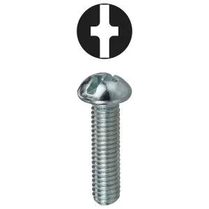 Machine Screw, Slotted/Phillips Round Head, Zinc Plated Steel, 8-32 x 2 in.-RMC8322