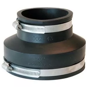 4 x 3 in. Clay x Cast Iron and Plastic Flexible Coupling-F100243