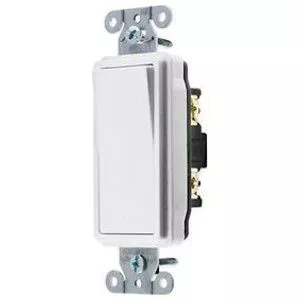 Style Line&#174; Decorator Series Specification Grade Rocker Switch, 20A, 120/277V, 4-Way, White-DS420W