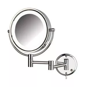 8-1/2 in. LED Lighted Wall Mount 8X Magnifying Mirror in Polished Chrome-JHL88CL