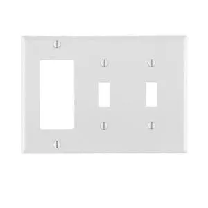3-Gang 2-Toggle 1-Device Wall Plate in White-L80421W