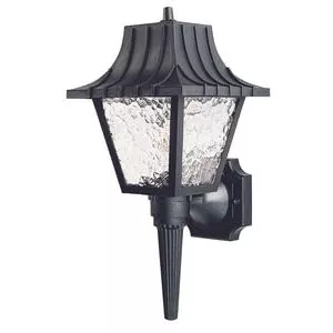 1-Light 60W Exterior Wall Sconce with Clear Acrylic Glass in Black-LFC132I60BC