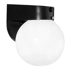 1-Light 60W Exterior Wall Sconce with Opal Acrylic Glass in Black with Photocell-LFP106I60BWP8