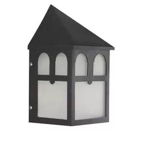 1-Light 60W Exterior Wall Sconce with White Acrylic Glass in Black-LFP120I60BW