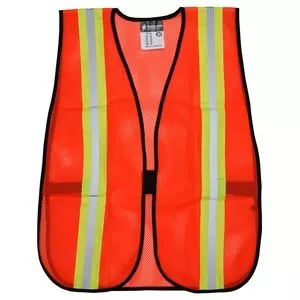 Polyester Mesh Vest With Reflector Stripe In Orange-RV201R