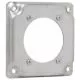 4 in. Square Surface Cover, Steel, Raised 1/2 in., 2-9/64 in. 30A to 50A Receptacle-TP518