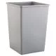 untouchable square waste receptacle, 35 gal, plastic, gray-RCP3958GRA