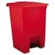 Indoor Utility Step-On Waste Container, 12 gal, Plastic, Red-RCP6144RED