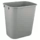 Deskside Plastic Wastebasket, 3.5 gal, Plastic, Gray-RCP2955GRA