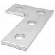 Steel Corner Plate, 4 hole, Zinc Plated-B143ZN