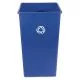 Square Recycling Container, 50 gal, Plastic, Blue-RCP395973BLU
