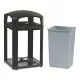 landmark series classic dome top container, 35 gal, plastic, sable-RCP3970SAB