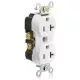 Straight Blade Duplex Receptacle, Tamper-Resistant, Self-Grounding, Thermoplastic, 20A, 125V, 2P3W, White-TBR20W