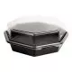 OctaView Hinged-Lid Cold Food Containers, 42 oz, 9.57 x 9.2 x 3.2, Black/Clear, Plastic, 100/Carton-SCC864612PS94