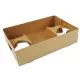 4-Corner Pop-Up Food and Drink Tray, 4-Cup, 10 x 6.5 x 2.5, Brown, Paper, 250/Carton-SCH0120
