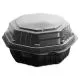 OctaView Hinged-Lid Hot Food Containers, 6.3 x 3.1 x 1.5, Black/Clear, Plastic, 200/Carton-SCC806011PP94