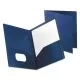 Poly Twin-Pocket Folder, 100-Sheet Capacity, 11 X 8.5, Opaque Dark Blue-OXF57402
