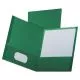 Linen Finish Twin Pocket Folders, 100-Sheet Capacity, 11 X 8.5, Hunter Green, 25/box-OXF53434