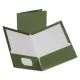 Two-Pocket Laminated Folder, 100-Sheet Capacity, 11 X 8.5, Metallic Green, 25/box-OXF5049560