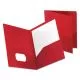 Poly Twin-Pocket Folder, 100-Sheet Capacity, 11 X 8.5, Opaque Red-OXF57411