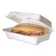 Bagasse Hinged Clamshell Containers, 9 x 6 x 3, White, Sugarcane, 50/Pack, 5 Packs/Carton-ECOEPHC96