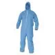 A65 Zipper Front Flame Resistant Hooded Coveralls, Elastic Wrist And Ankles, 6x-Large, Blue, 21/carton-KCC23559