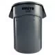 Vented Round Brute Container, 44 gal, Plastic, Gray-RCP264360GY