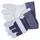 Split Leather Palm Gloves, Large, Gray, Pair-CRW12010L