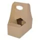 4-Corner Pop-Up Food and Drink Trays, 2-Cup Drink Carrier, Up to 24 oz Beverages, 7.63 x 3.75 x 8.88, Brown, Paper,250/Carton-SCH2795