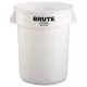 vented round brute container, 32 gal, plastic, white-RCP2632WHI