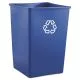Square Recycling Container, 35 gal, Plastic, Blue-RCP395873BLU