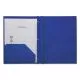 Plastic Twin-Pocket Report Covers, Three-Prong Fastener, 11 X 8.5, Navy Blue/ Navy Blue, 10/pack-UNV20551