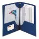 Lockit Two-Pocket Folder, Textured Paper, 100-Sheet Capacity, 11 X 8.5, Dark Blue, 25/box-SMD87982