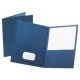 Leatherette Two Pocket Portfolio, 8.5 X 11, Blue/blue, 10/pack-OXF57572